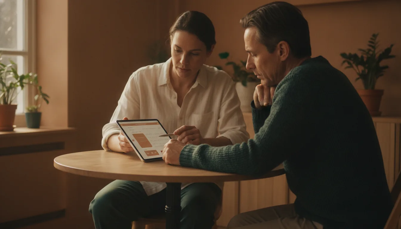 A patient and provider reviewing a coordinated care plan together