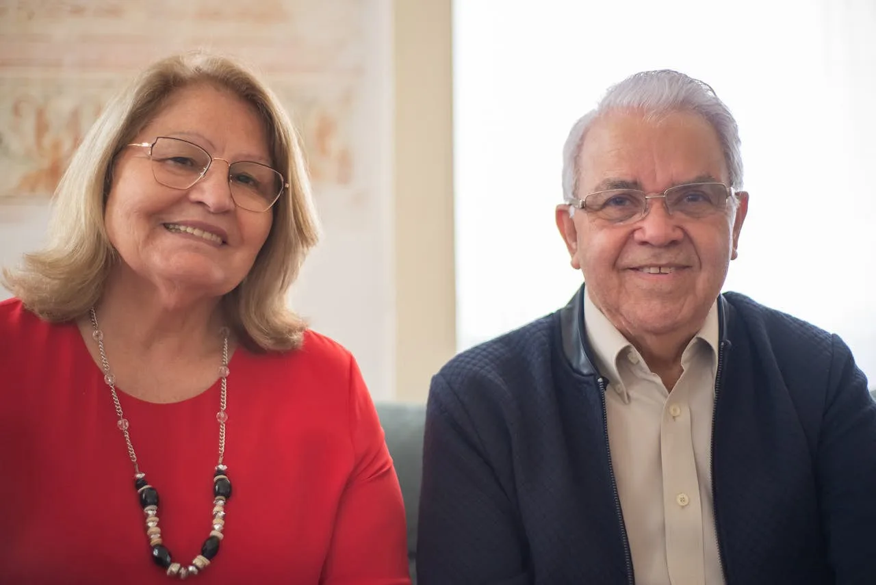 An older couple at home together