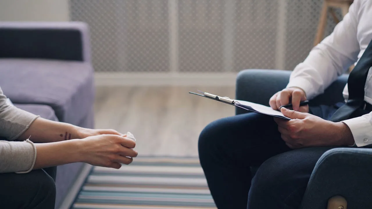 A confidential patient consultation with a clinician